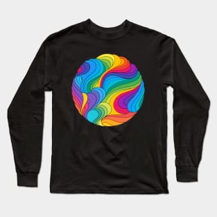 Trippy Hippie Rainbow Swirl Long Sleeve T-Shirt